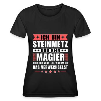 Ich bin Steinmetz und kein Magier - Frauen Funktions-T-Shirt - Schwarz - Vorne - AI Model Female 172 light (172cm)