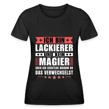 Ich bin Lackierer und kein Magier - Frauen Funktions-T-Shirt - Schwarz - Vorne - AI Model Female 172 light (172cm)