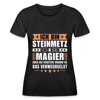 Ich bin Steinmetz und kein Magier - Frauen Funktions-T-Shirt - Schwarz - Vorne - AI Model Female 172 light (172cm)