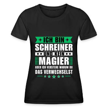 Ich bin Schreiner und kein Magier - Frauen Funktions-T-Shirt - Schwarz - Vorne - AI Model Female 172 light (172cm)