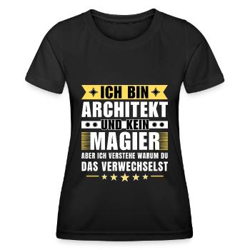 Ich bin Architekt und kein Magier - Frauen Funktions-T-Shirt - Schwarz - Vorne - AI Model Female 172 light (172cm)