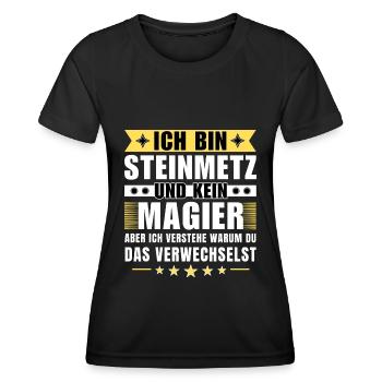 Ich bin Steinmetz und kein Magier - Frauen Funktions-T-Shirt - Schwarz - Vorne - AI Model Female 172 light (172cm)