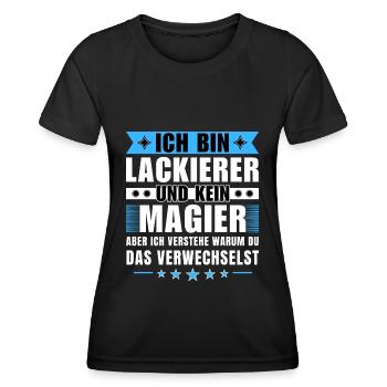 Ich bin Lackierer und kein Magier - Frauen Funktions-T-Shirt - Schwarz - Vorne - AI Model Female 172 light (172cm)