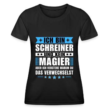 Ich bin Schreiner und kein Magier - Frauen Funktions-T-Shirt - Schwarz - Vorne - AI Model Female 172 light (172cm)