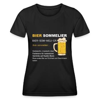 Bier Sommelier Bier Saufen JGA Hopfen Männertag - Frauen Funktions-T-Shirt - Schwarz - Vorne - AI Model Female 172 light (172cm)