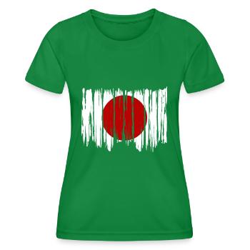 Japan Flag Used Look Nihon Japanese Flag - Women's Functional T-Shirt - kelly green - Front - AI Model Female 172 dark (172cm)
