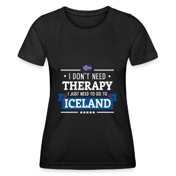 ISLAND THERAPIE REYKJAVIK REISE ICELAND GESCHENK - Frauen Funktions-T-Shirt - Schwarz - Vorne - AI Model Female 172 light (172cm)
