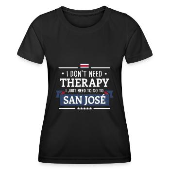 SAN JOSÉ COSTA RICA THERAPY PURA VIDA GIFT - Women's Functional T-Shirt - black - Front - AI Model Female 172 light (172cm)