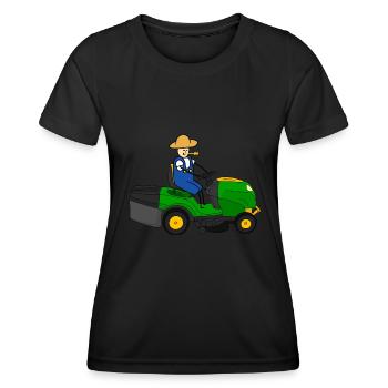 Lawn mower tractor driving - Women's Functional T-Shirt - black - Front - AI Model Female 172 light (172cm)