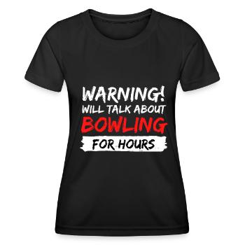 bowling strike pin idée cadeau disant - T-shirt sport Femme - noir - Devant - AI Model Female 172 light (172cm)