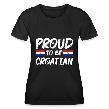 Kroatien Flagge Adria Zagreb Kroatische Fahne - Frauen Funktions-T-Shirt - Schwarz - Vorne - AI Model Female 172 light (172cm)