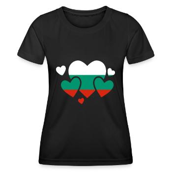 Bulgarien Flagge Bulgarische Fahne Goldstrand - Frauen Funktions-T-Shirt - Schwarz - Vorne - AI Model Female 172 light (172cm)