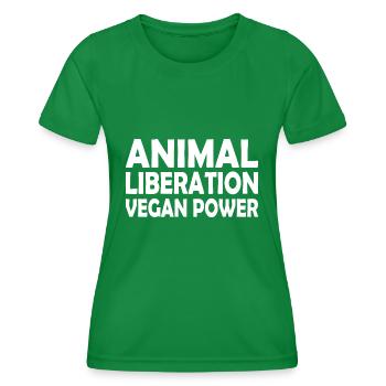 animal liberation Vegan power - Frauen Funktions-T-Shirt - Kelly Green - Vorne - AI Model Female 172 dark (172cm)