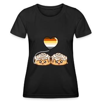 Cinnamon Roll Couple Gay Bear Pride - Women's Functional T-Shirt - black - Front - AI Model Female 172 light (172cm)