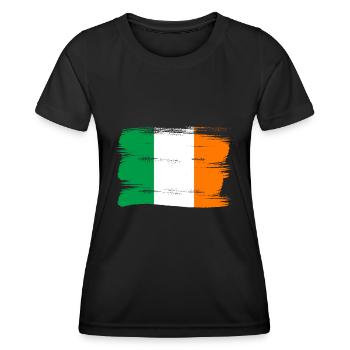 Ireland Flag Vintage Irish Flag Dublin - Women's Functional T-Shirt - black - Front - AI Model Female 172 light (172cm)