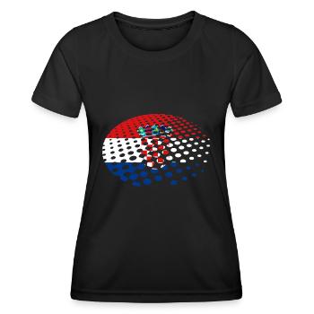 Kroatien Flagge Adria Zagreb Kroatische Fahne - Frauen Funktions-T-Shirt - Schwarz - Vorne - AI Model Female 172 light (172cm)