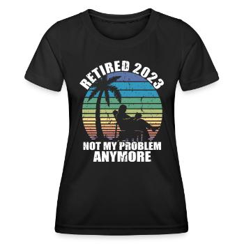 Ruhestand 2023 Ruhestand Geschenk für Männer & Frauen Lustig - Frauen Funktions-T-Shirt - Schwarz - Vorne - AI Model Female 172 light (172cm)