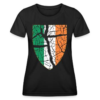 Armoiries de l’Irlande - T-shirt sport Femme - noir - Devant - AI Model Female 172 light (172cm)