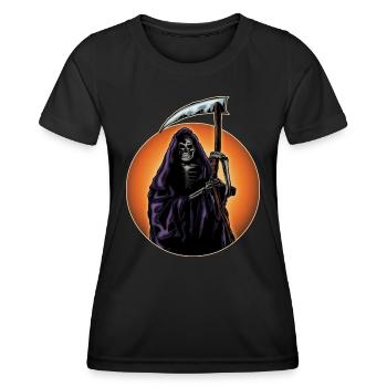 Horror Tod Sense Gruseliges Skelett Halloween Geschenk - Frauen Funktions-T-Shirt - Schwarz - Vorne - AI Model Female 172 light (172cm)