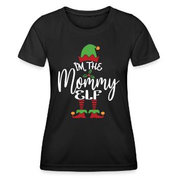 Mama Elf Niedliches lustiges passendes Weihnachtskostüm - Frauen Funktions-T-Shirt - Schwarz - Vorne - AI Model Female 172 light (172cm)
