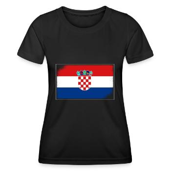Kroatien Flagge Adria Zagreb Kroatische Fahne - Frauen Funktions-T-Shirt - Schwarz - Vorne - AI Model Female 172 light (172cm)