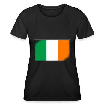 Ireland Flag Vintage Irish Flag Dublin - Women's Functional T-Shirt - black - Front - AI Model Female 172 light (172cm)