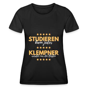 studieren kann jeder klempner besten geschenk - Frauen Funktions-T-Shirt - Schwarz - Vorne - AI Model Female 172 light (172cm)