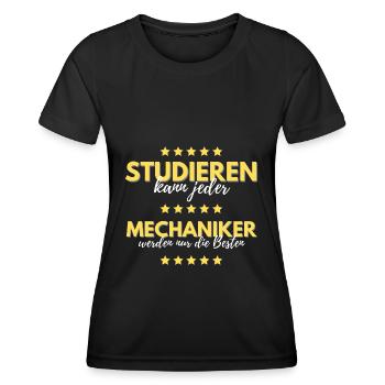 studieren kann jeder mechaniker besten geschenk - Frauen Funktions-T-Shirt - Schwarz - Vorne - AI Model Female 172 light (172cm)