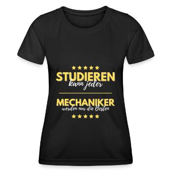 studieren kann jeder mechaniker besten geschenk - Frauen Funktions-T-Shirt - Schwarz - Vorne - AI Model Female 172 light (172cm)