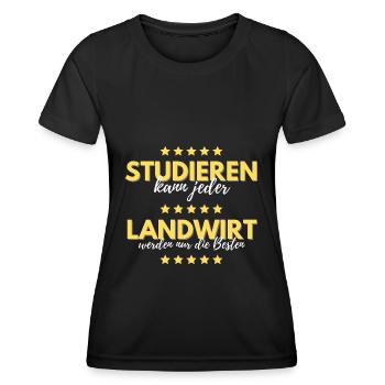 studieren kann jeder landwirt besten geschenk - Frauen Funktions-T-Shirt - Schwarz - Vorne - AI Model Female 172 light (172cm)