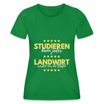 studieren kann jeder landwirt besten geschenk - Frauen Funktions-T-Shirt - Kelly Green - Vorne - AI Model Female 172 dark (172cm)