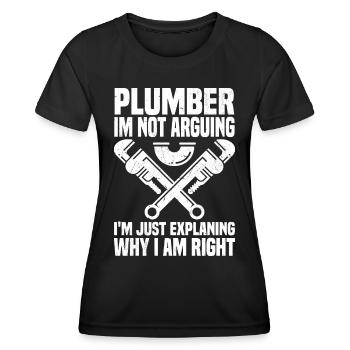 Funny Plumber Sayings | Artisan Gift Idea - Women's Functional T-Shirt - black - Front - AI Model Female 172 light (172cm)
