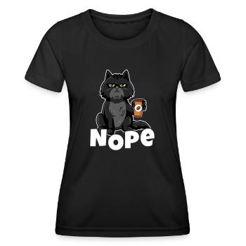 Cat Nope - Women's Functional T-Shirt - black - Front - AI Model Female 172 light (172cm)