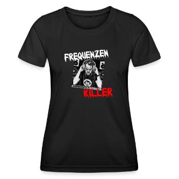 Frequenzenkiller - brutal gute Tontechniker - Frauen Funktions-T-Shirt - Schwarz - Vorne - AI Model Female 172 light (172cm)