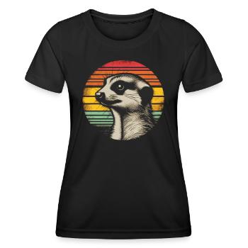 Meerkat Retro - Women's Functional T-Shirt - black - Front - AI Model Female 172 light (172cm)