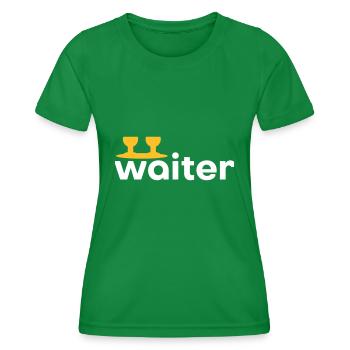 Waiter (Tablett mit zwei Weingläsern) - Frauen Funktions-T-Shirt - Kelly Green - Vorne - AI Model Female 172 dark (172cm)