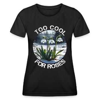 Cadeau perce-neige trop cool pour les Roses - T-shirt sport Femme - noir - Devant - AI Model Female 172 light (172cm)