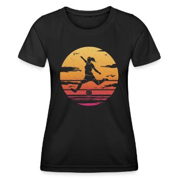 Fußballer Fußballspieler Mädchen Frauen Fußball - Frauen Funktions-T-Shirt - Schwarz - Vorne - AI Model Female 172 light (172cm)