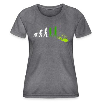 Tauchen Taucher Scuba Evolution - Frauen Funktions-T-Shirt - dunkle Melange  - Vorne - AI Model Female 172 light (172cm)