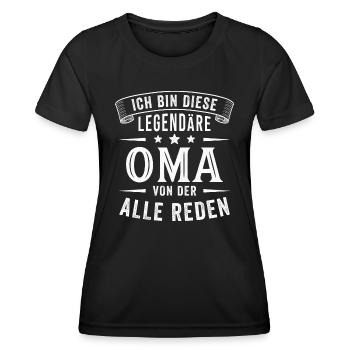 Oma Legende Großmutter Lustig Spruch - Frauen Funktions-T-Shirt - Schwarz - Vorne - AI Model Female 172 light (172cm)