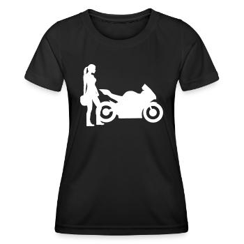 Motocycliste Supersporter Femme Dame moto - T-shirt sport Femme - noir - Devant - AI Model Female 172 light (172cm)