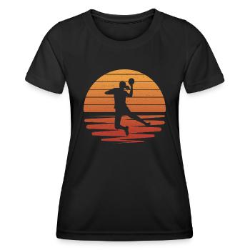 Handballspielerin Handballerin Mädchen Handball - Frauen Funktions-T-Shirt - Schwarz - Vorne - AI Model Female 172 light (172cm)