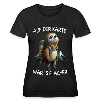 Faultier Wandern Bergsteigen Klettern - Frauen Funktions-T-Shirt - Schwarz - Vorne - AI Model Female 172 light (172cm)