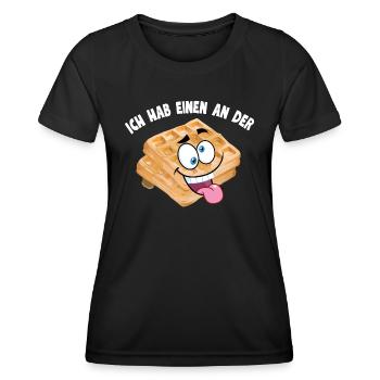 Ich hab einen an der Waffel - Frauen Funktions-T-Shirt - Schwarz - Vorne - AI Model Female 172 light (172cm)