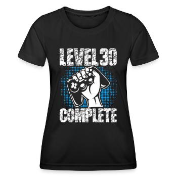 Niveau 30 Cadeau d’anniversaire complet 30 ans - T-shirt sport Femme - noir - Devant - AI Model Female 172 light (172cm)