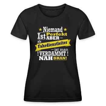Fahrdienstleiter, Eisenbahn und Zug Fan - Frauen Funktions-T-Shirt - Schwarz - Vorne - AI Model Female 172 light (172cm)