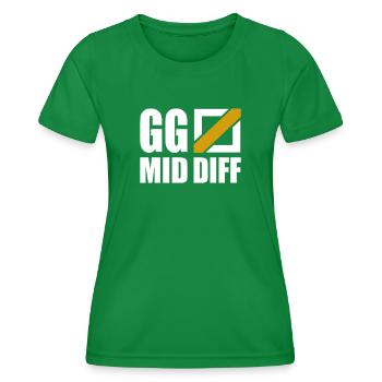GG Mid Diff Gamer Gaming - T-shirt sport Femme - vert - Devant - AI Model Female 172 dark (172cm)