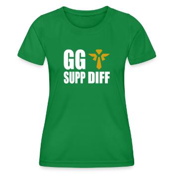 GG Supp Diff Gamer Gaming - Frauen Funktions-T-Shirt - Kelly Green - Vorne - AI Model Female 172 dark (172cm)