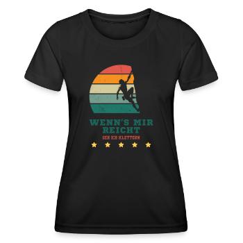Si ça me suffit, j’irai grimper - T-shirt sport Femme - noir - Devant - AI Model Female 172 light (172cm)