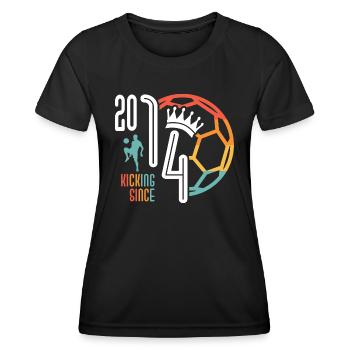 9. Geburtstag Fußballer 9 Jahre Jahrgang 2014 - Frauen Funktions-T-Shirt - Schwarz - Vorne - AI Model Female 172 light (172cm)